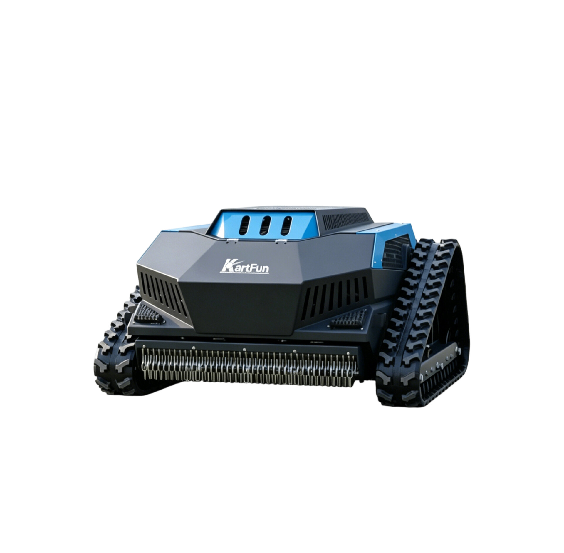 WP-X700 – render 3D od frontu, eksponowana listwa tnąca i gąsienice